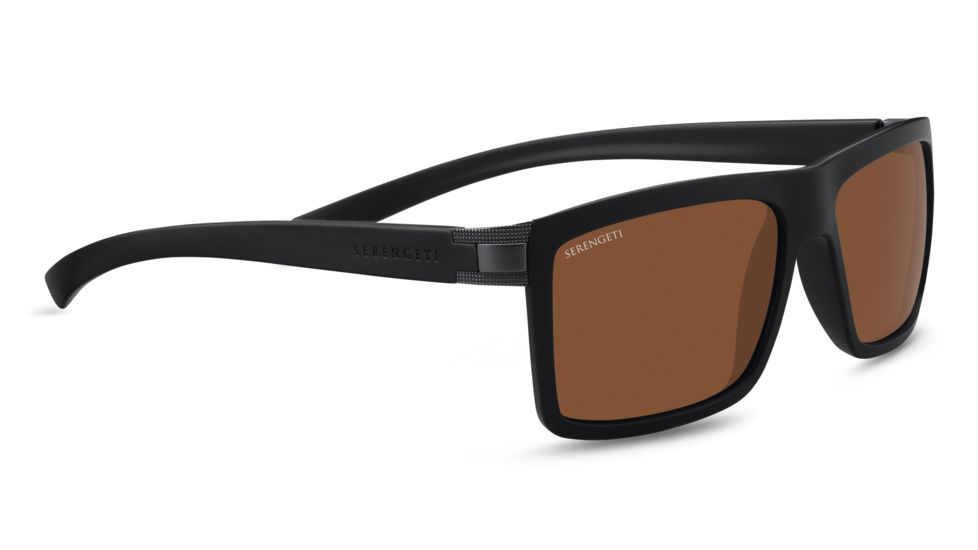 Serengeti Brera Sunglasses, Sanded Black / Matte DarkGunmetal Frame, Mineral Polarized Drivers Lenses, 7930