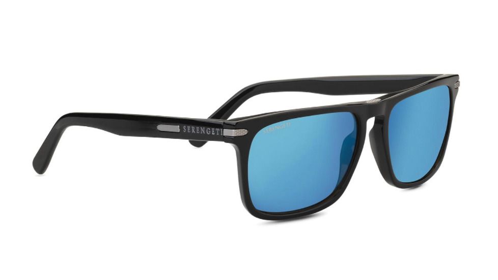 Serengeti Carlo Large Progressive Prescription Sunglasses, Shiny Black Frame, Polarized, Photochromic, 8692PR