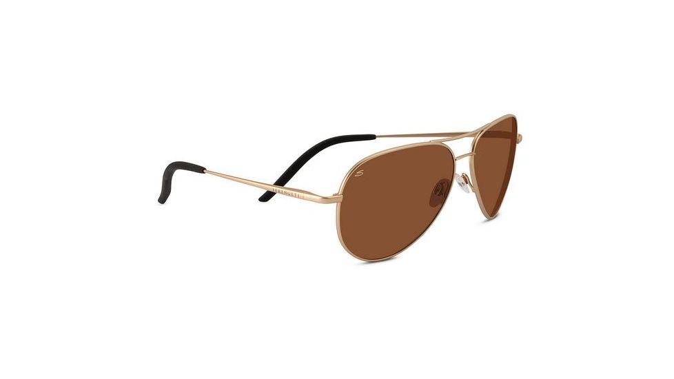 Serengeti Carrara  Sunglasses, Satin Soft Gold Frame, Polarized Drivers Lens, 8296