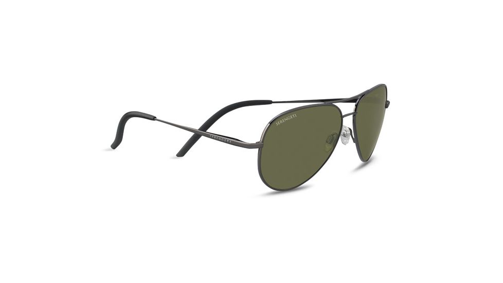 Serengeti Carrara Small, Polarized 555nm , Aviator , Unisex, Shiny Gunmetal, Small 8554