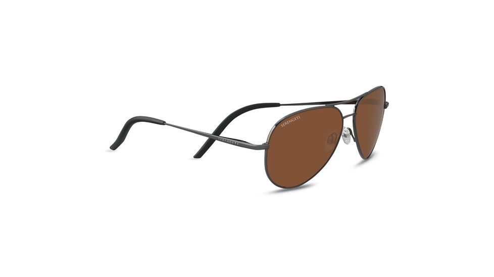 Serengeti Carrara Small, Polarized Drivers, Aviator , Unisex, Shiny Gunmetal, Small 8555