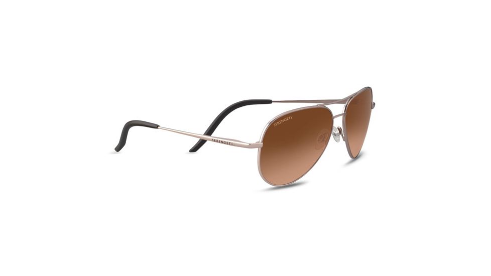 Serengeti Carrara Small, Polarized Drivers Gradient, Aviator , Unisex, Satin Rose Gold, Small 8552