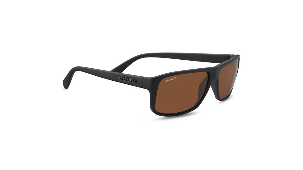 Serengeti Claudio, Polarized Drivers, Square, Unisex, Satin Black, Medium/Large 8558