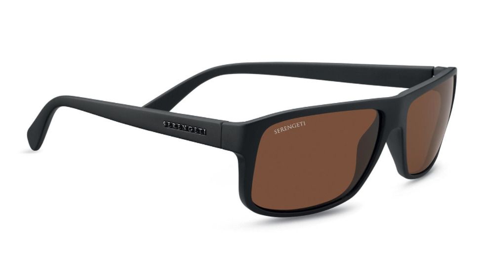 Serengeti Claudio Single Vision Prescription Sunglasses, Satin Black Frame, Polarized, Photochromic, 8558SV