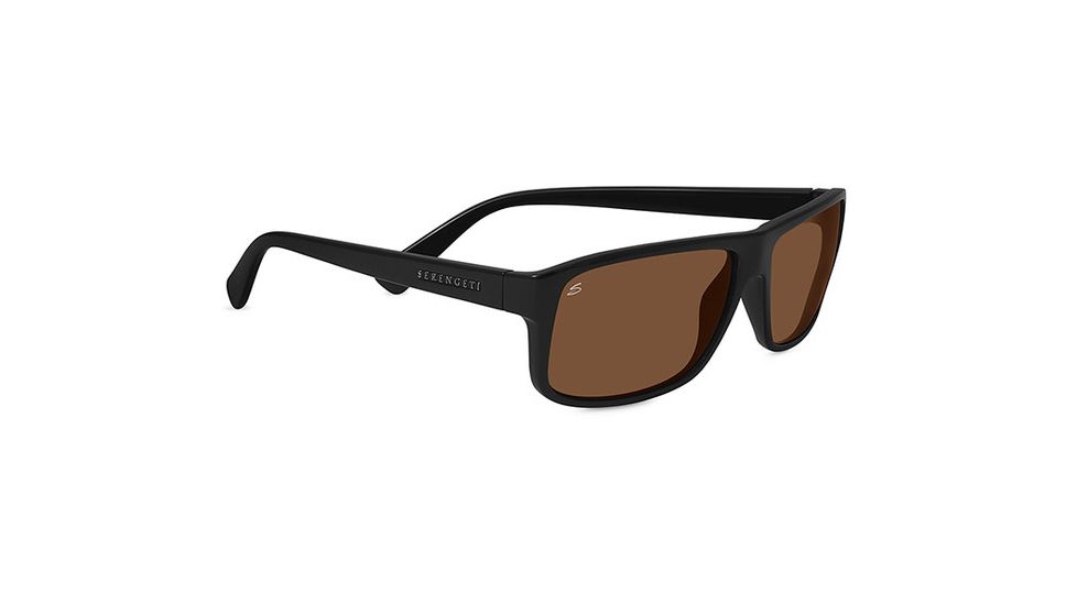Serengeti Claudio Single Vision Prescription Sunglasses, Shiny Black Frame-7950SV