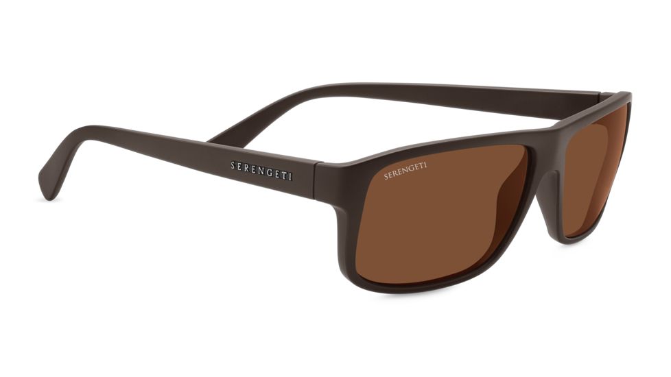 Serengeti Claudio Sunglasses, Sanded Dark Brown Frame, Polarized Drivers Lens, 7952