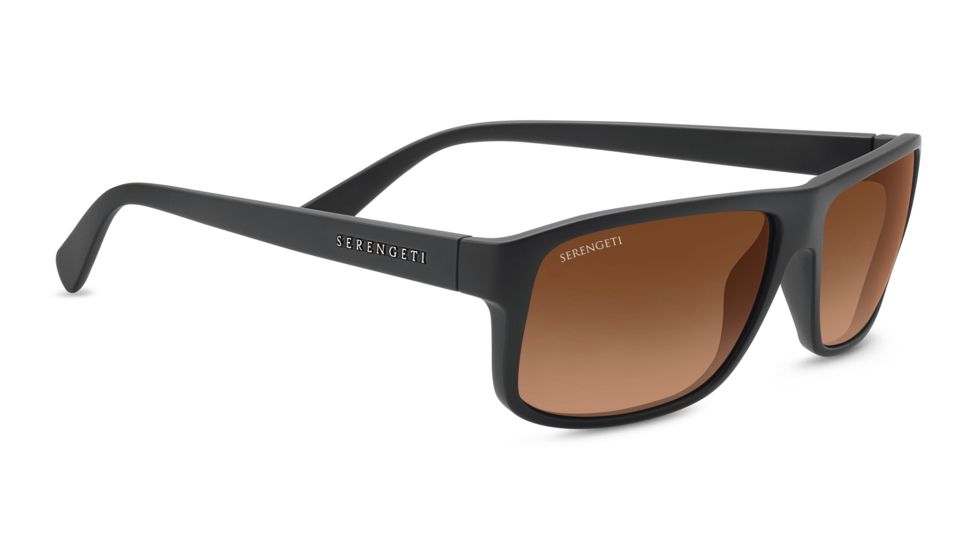 Serengeti Claudio Sunglasses, Satin Black, Polarized Drivers Gradient, 8436