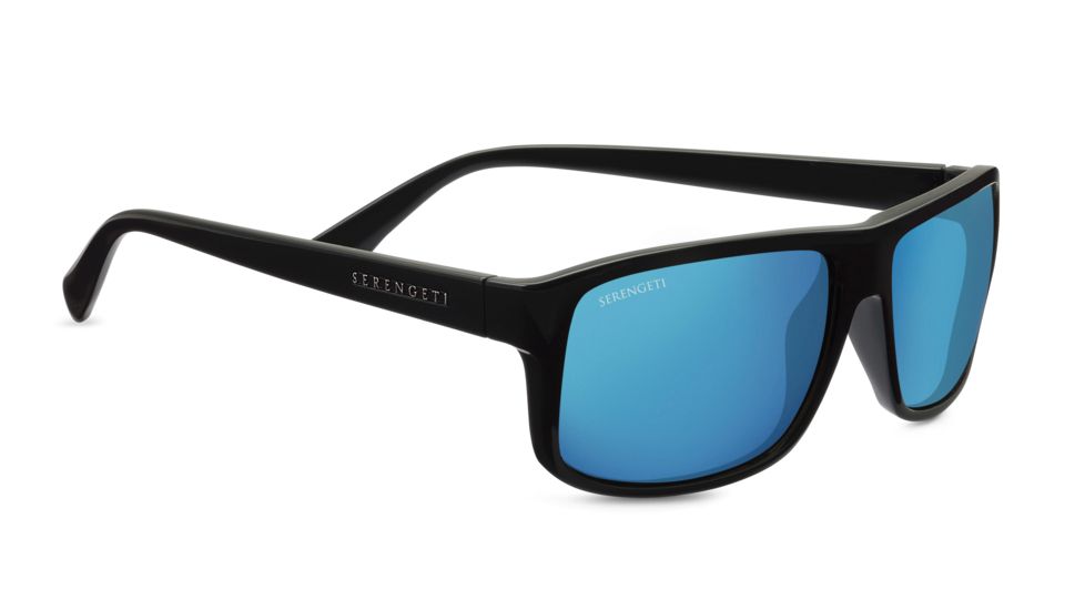 Serengeti Claudio Sunglasses, Satin Dark Gray Frame, Polarized 555nm Blue Lens, 8214