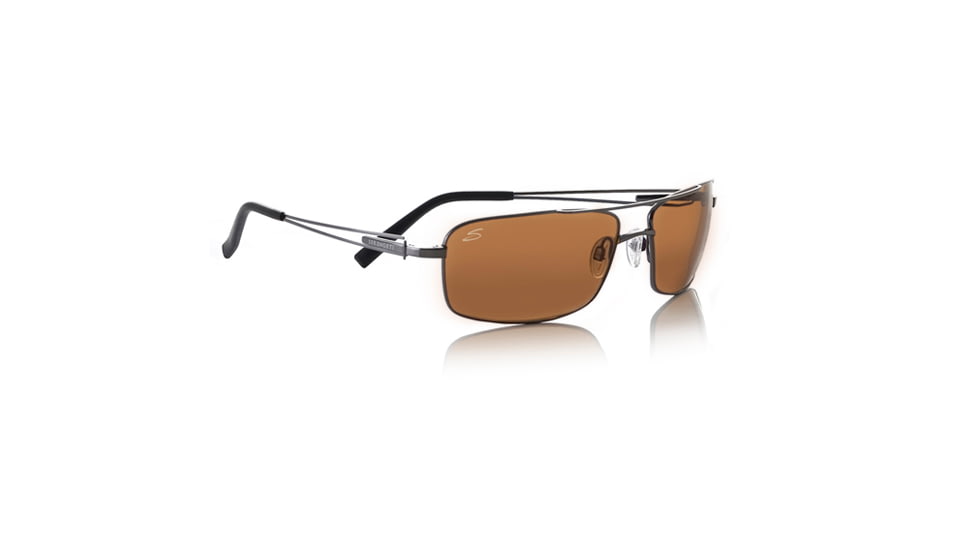 Serengeti Dante Wire-Flex Sun Glasses, Pilot Shiny Dark Gunmetal Frame, Drivers Lens 7888