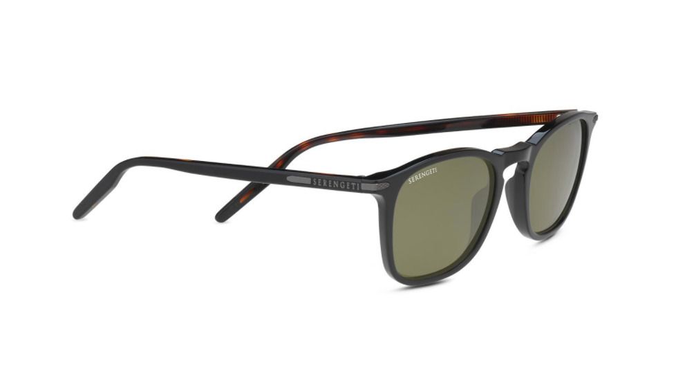 Serengeti Delio Progressive Prescription Sunglasses, Shiny Black / Dark Tortoise Frame, Polarized, Photochromic, 8850PR