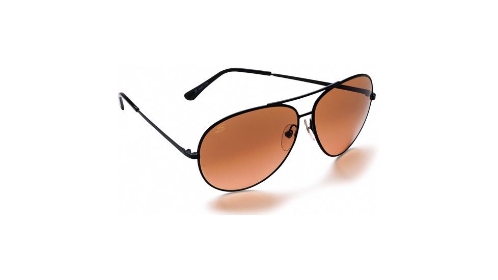 Serengeti Aviator Sunglasses - Large, Black Frame, Drivers Gradient Lenses 5222