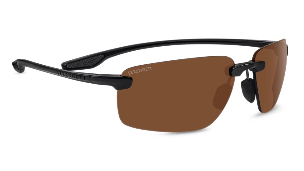 Serengeti Erice Sunglasses, Shiny Black, Polar PhD Drivers, 8500