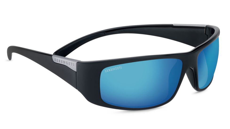 Serengeti Fasano  Sunglasses, Shiny Black Frame, Polar PhD 555nm Blue  Lens, 8219