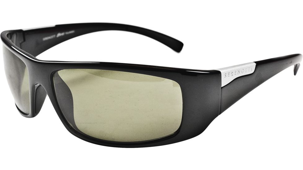 Serengeti Fasano Sunglasses - Shiny Black Frame, Polar PhD 555 Lenses 7704
