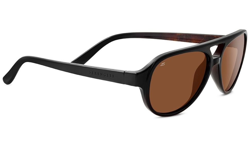 Serengeti Giorgio Progressive Prescription Sunglasses, Shiny Black / Brown Wood Frame-8182PR