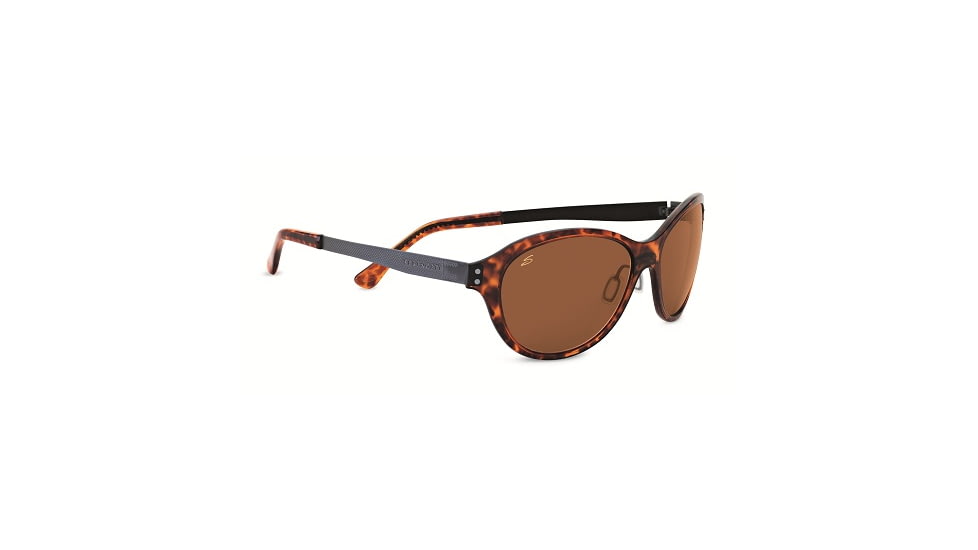 Serengeti Giustina Single Vision Prescription Sunglasses, Shiny Dark Tortoise Frame-7829SV