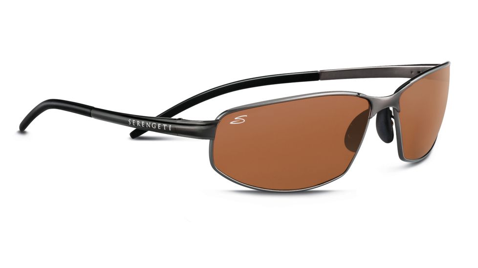 Serengeti Granada Sunglasses - Shiny Dark Gunmetal Frame, Drivers Polarized Lens - 7303