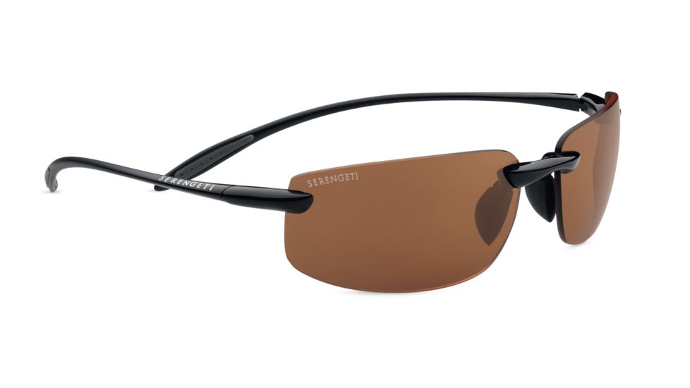 Serengeti Lipari Sunglasses - Shiny Black/Black Satin Frame and Polar PhD Drivers Lens 7804
