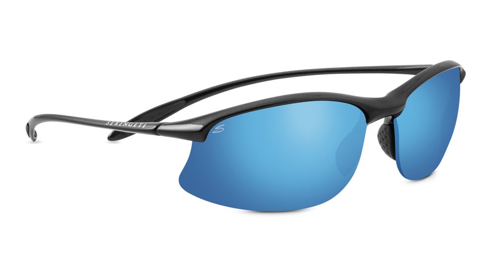 Serengeti Maestrale Sunglasses, Metallic Black Frame, Polar PhD 555nm Blue  Lens, 8122