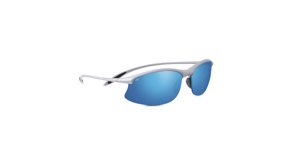 Serengeti Maestrale Sunglasses, Metallic Silver Frame, Polar PhD 555nm Blue  Lens, 8123
