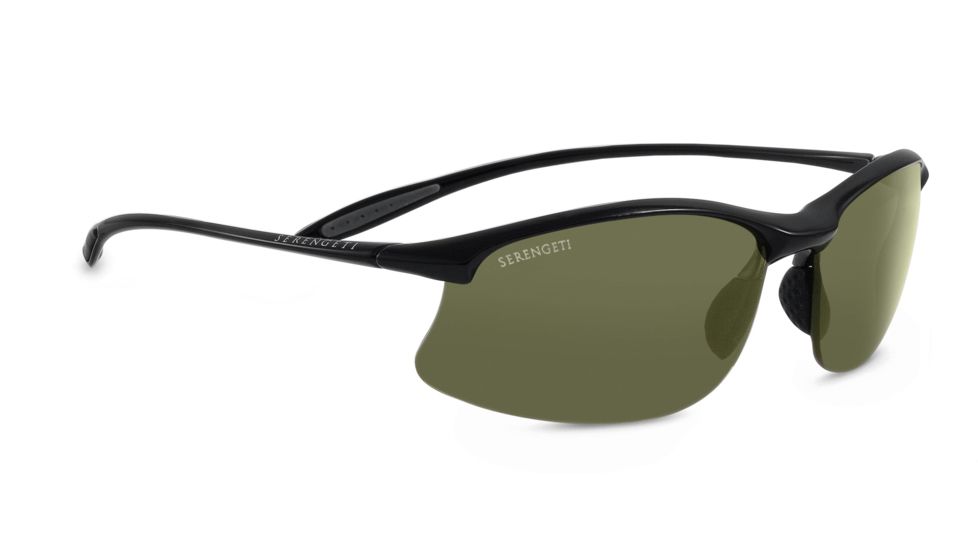 Serengeti Maestrale Sunglasses - Shiny Black Frame, Polar PhD 555 Lenses 7712