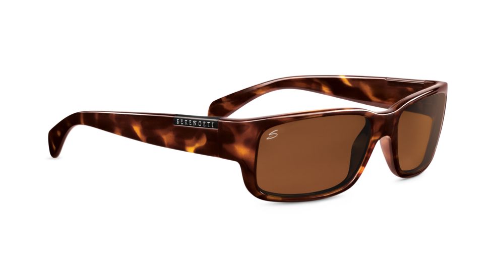 Serengeti Merano Sunglasses, Dark Demi Tortoise Frame, Drivers Polarized Lens 7333