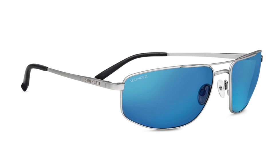 Serengeti Modugno Sunglasses, Satin Silver, Polarized 555nm Blue, 8409