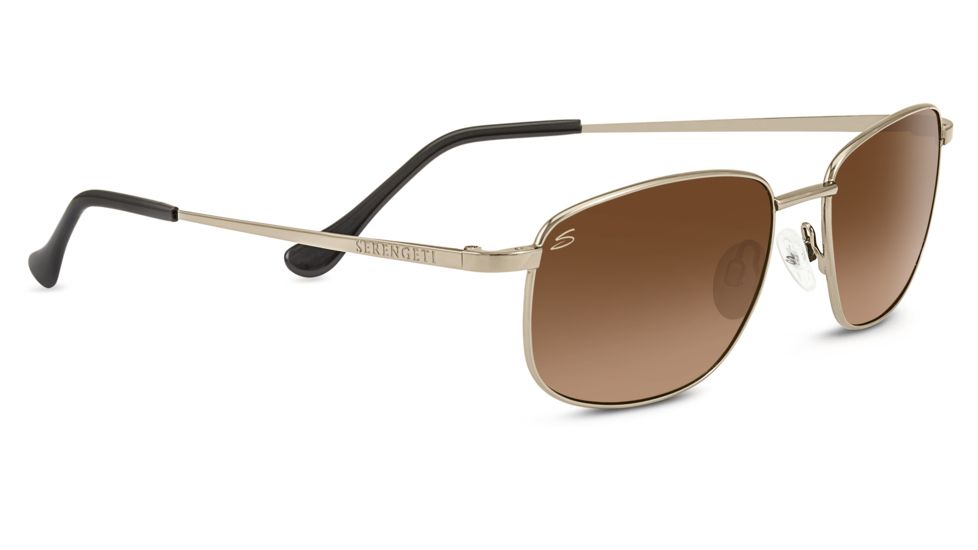 Serengeti Monreale Sunglasses,Satin Soft Gold Frame,Drivers Gradient Square Lens 8400