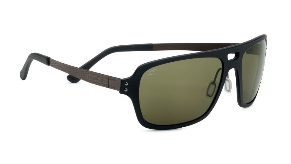 Serengeti Nunzio Single Vision Prescription Sunglasses, Satin Black Frame-7837SV