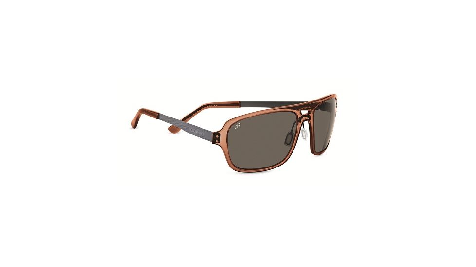 Serengeti Nunzio Single Vision Prescription Sunglasses, Crystal Dark Brown Frame-7834SV