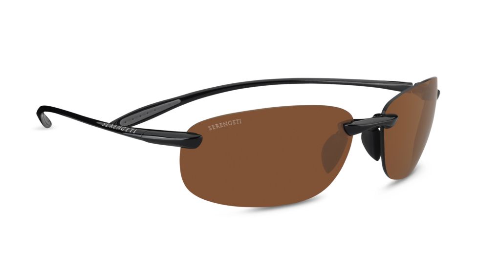 Serengeti Nuvino Sunglasses, Shiny Black Frame, Drivers Lens