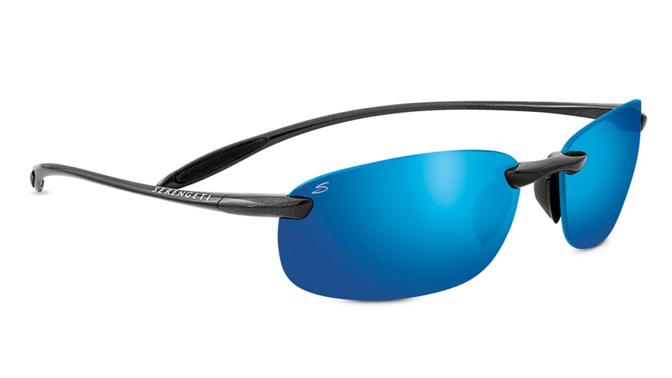 Serengeti Nuvola  Sunglasses, Metallic Black Frame, Polar PhD 555nm Blue  Lens, 8129