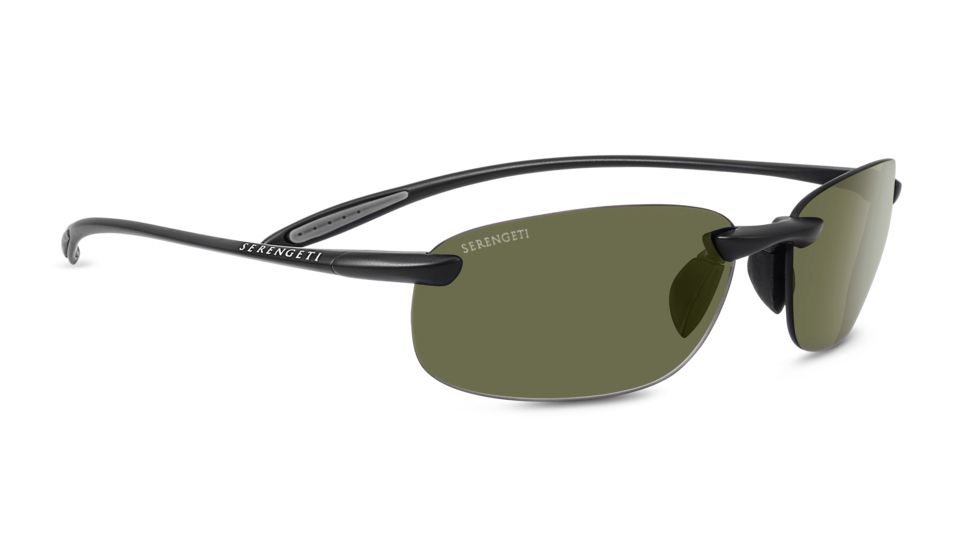 Serengeti Nuvola Sunglasses, Satin Black, Polar PhD 555nm, 8446