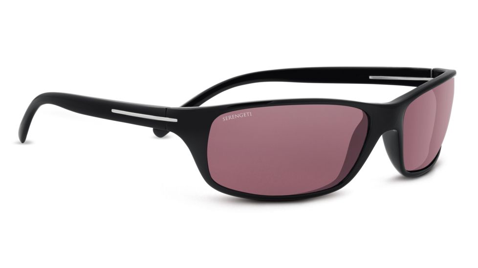 Serengeti Pisa Sunglasses, Shiny Black Frame, Polarized Sedona Lens, 8273