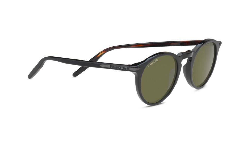 Serengeti Raffaele Progressive Prescription Sunglasses, Shiny Black / Darktortoise Frame, Polarized, Photochromic, 8834PR