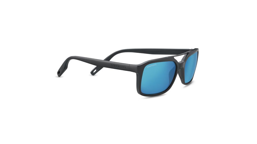 Serengeti Renzo, Polarized 555nm Blue, Square, Unisex, Satin  Dark Gray/Satin Dark Gunmetal, Medium/Large 8626