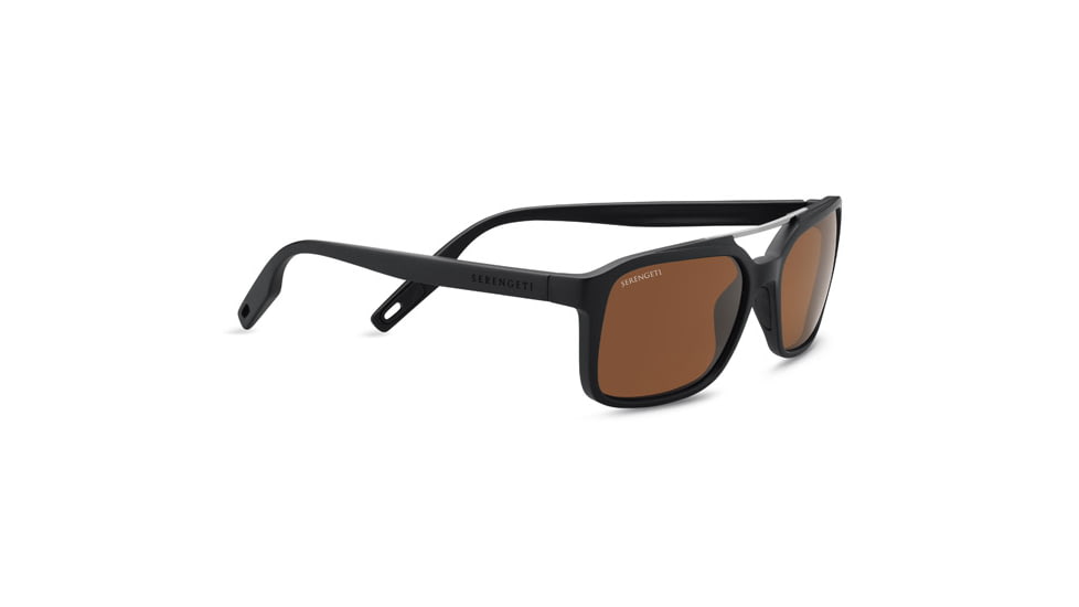 Serengeti Renzo, Polarized Drivers, Square, Unisex, Satin Black/Shiny Dark Gunmetal, Medium/Large 8624