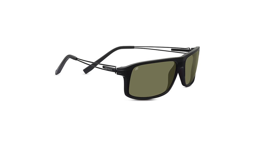 Serengeti Rivoli Single Vision Prescription Sunglasses, Satin Black/Silver Frame-7916SV