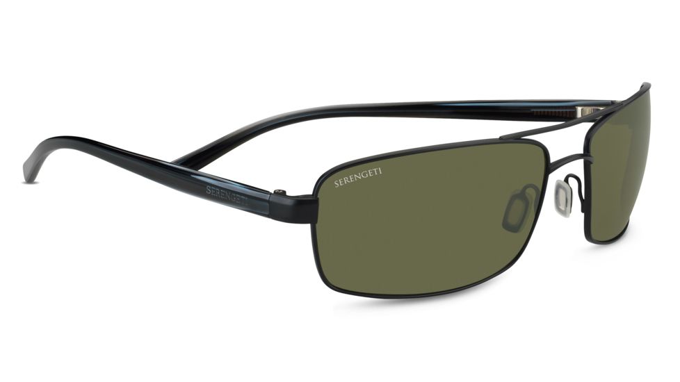 Serengeti San Remo Single Vision Rx Sunglasses - Satin Black/Gray Stripe Frame 7604