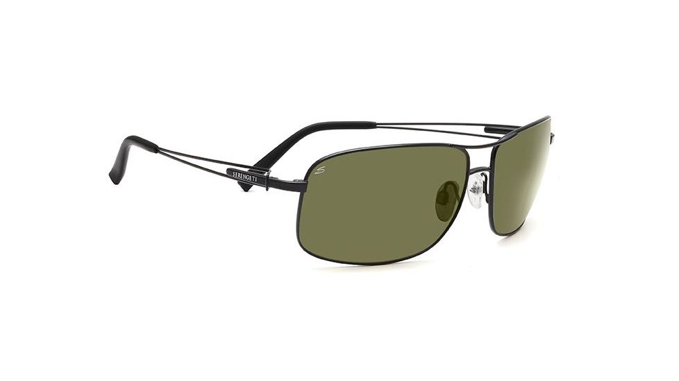 Serengeti Sassari Single Vision Prescription Sunglasses, Satin Black Frame-7664SV