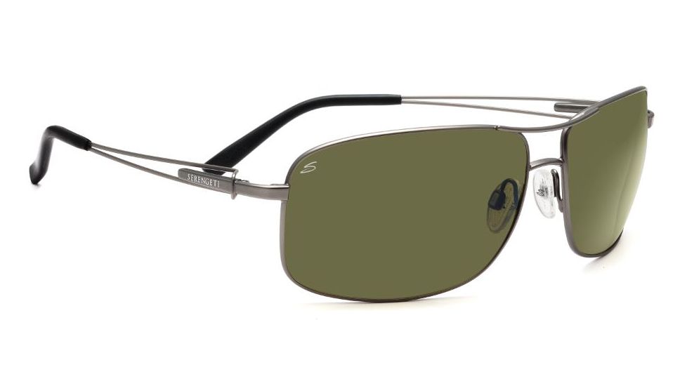 Serengeti Sassari Single Vision Prescription Sunglasses, Satin Gunmetal Frame-7669SV