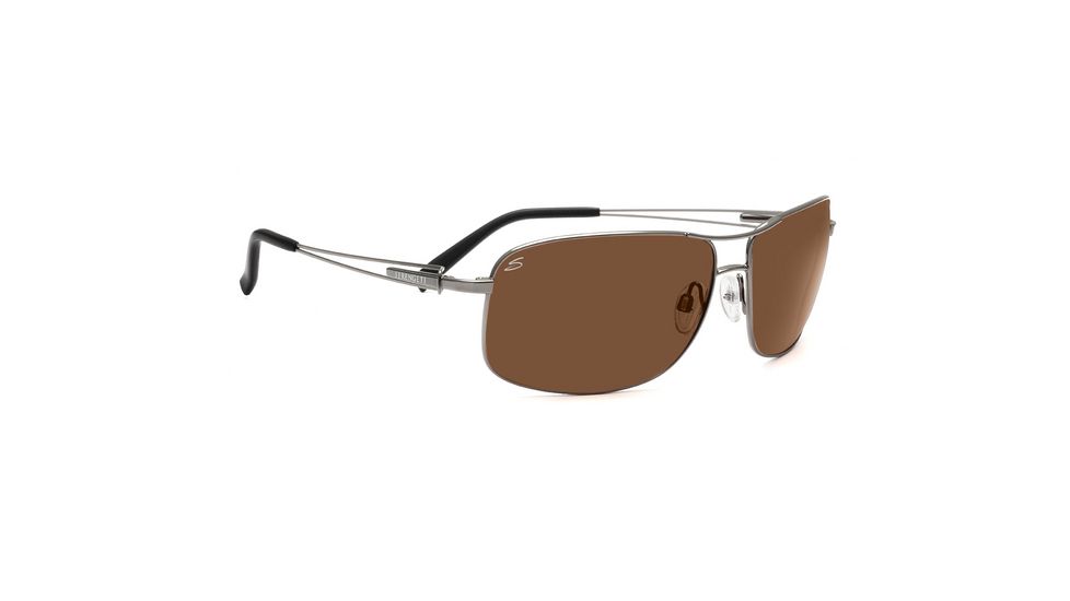 Serengeti Sassari Single Vision Prescription Sunglasses, Shiny Gunmetal Frame-7666SV