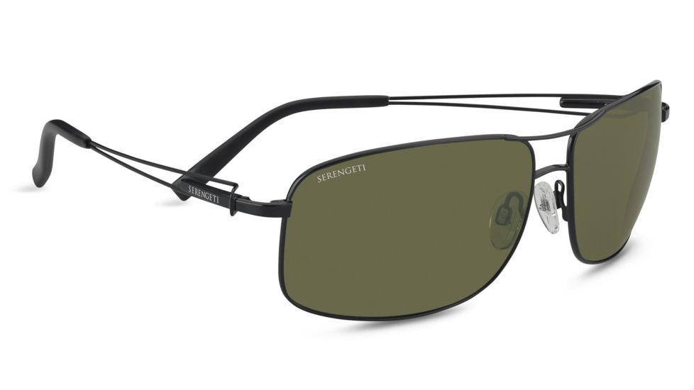 Serengeti Sassari Sunglasses - Satin Black Frame, 555nm Polarized Lenses 7664