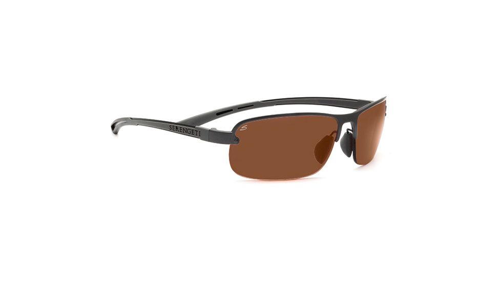 Serengeti Strato Progressive Rx Sunglasses Shiny Dark Gunmetal Frame 7682