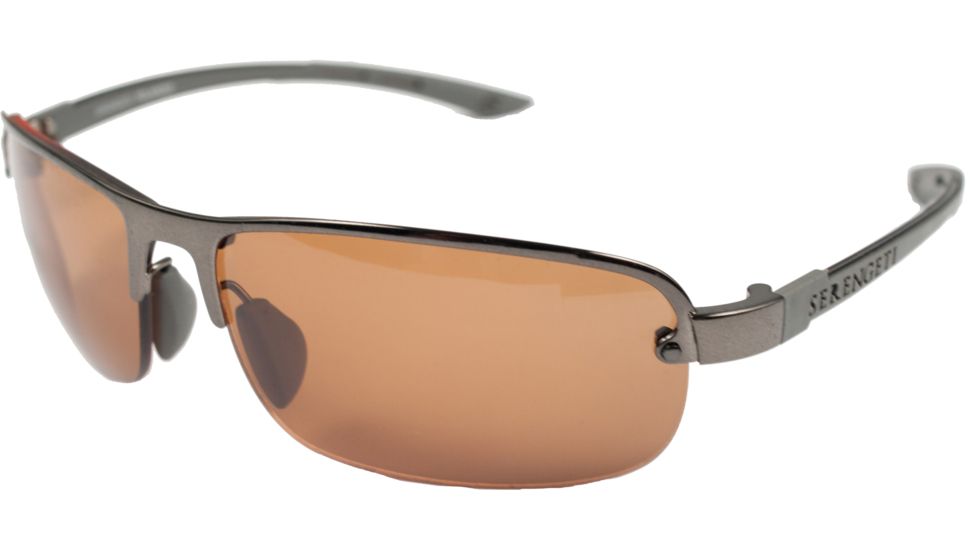 Serengeti Strato Sunglasses-Shiny Dark Gunmetal Frame Polar PhD Drivers Lenses 7682