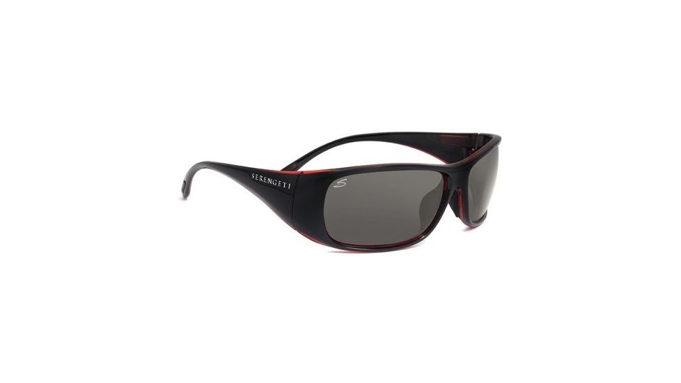Serengeti Sunglasses Larino Shiny Black/Red Polar PhD CPG Lens 7391