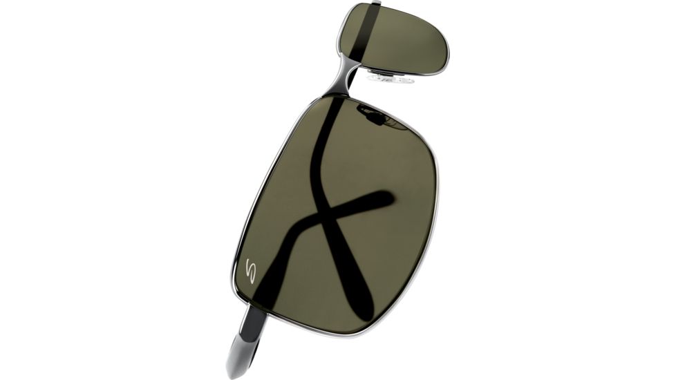Serengeti Luigi Sunglasses, Gun w/Blk Tanner Frame, Polarized 555nm Lens 7382