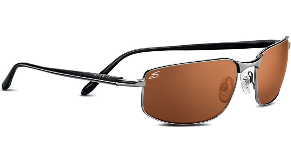 Serengeti Luigi Sunglasses, Silver w/Blk Tanner Frame, Polarized 555nm Lens 7383
