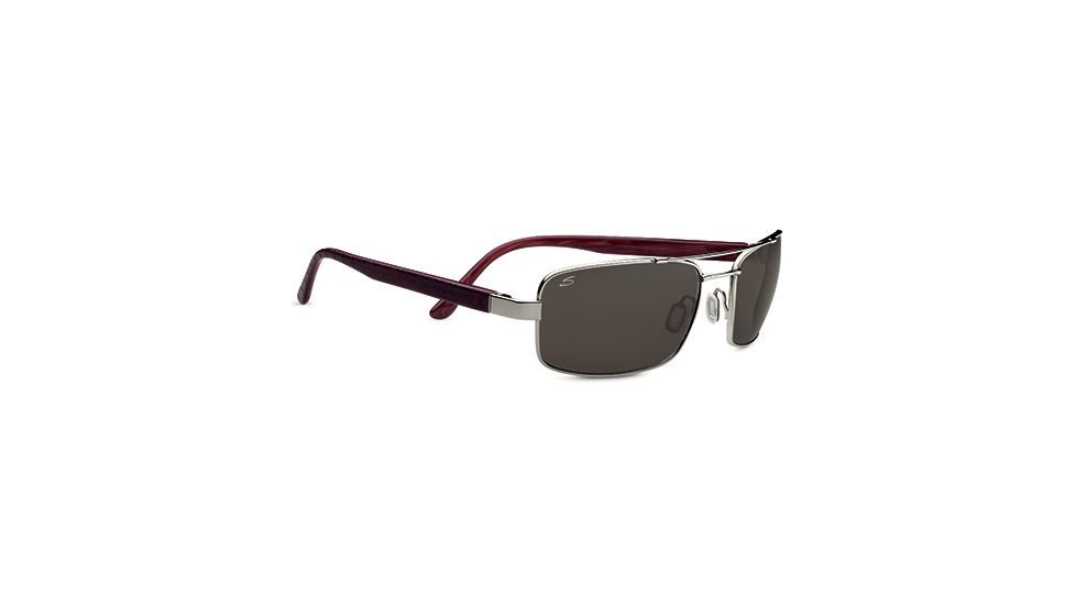 Serengeti Tosca Progressive Prescription Sunglasses, Shiny Silver/Deep Red Brown Laser Frame-7795PR