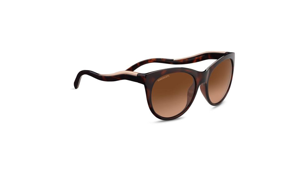 Serengeti Valentina, Polarized Drivers Gradient, Round/Cat-Eye, Female, Shiny Dark Tortoise/Satin Rose Gold, Medium 8567